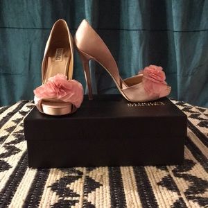 Badgley Mischka Pink Peep Toes - Size 10
